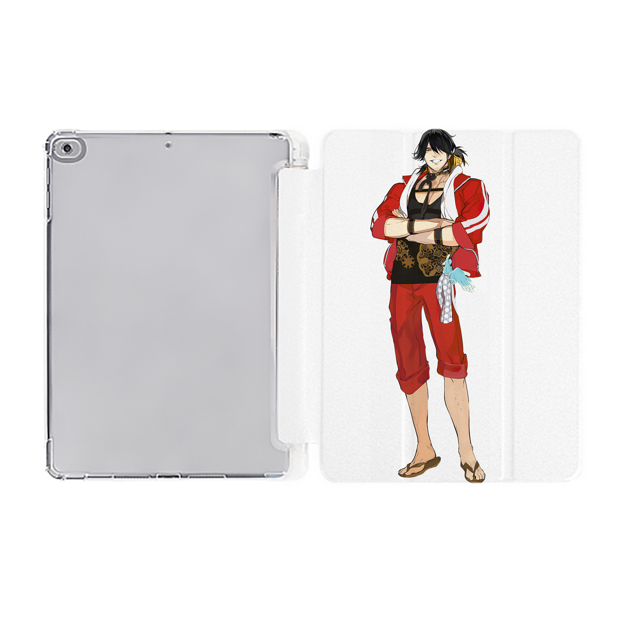 （画像用） 刀剣乱舞 Touken Ranbu IPad ケース ペン収納付き 三つ折りスタンド PUレザー×シリコン 対応機種9.5/10.5/10.9インチ